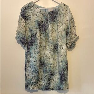 1. State Blue Pattern Shirt Dress